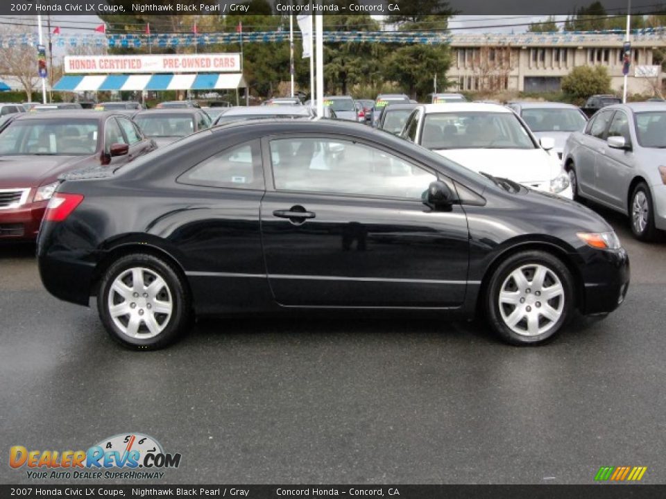2007 Honda Civic LX Coupe Nighthawk Black Pearl / Gray Photo #2