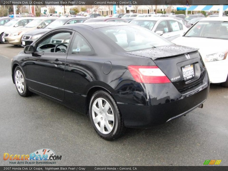 2007 Honda Civic LX Coupe Nighthawk Black Pearl / Gray Photo #5