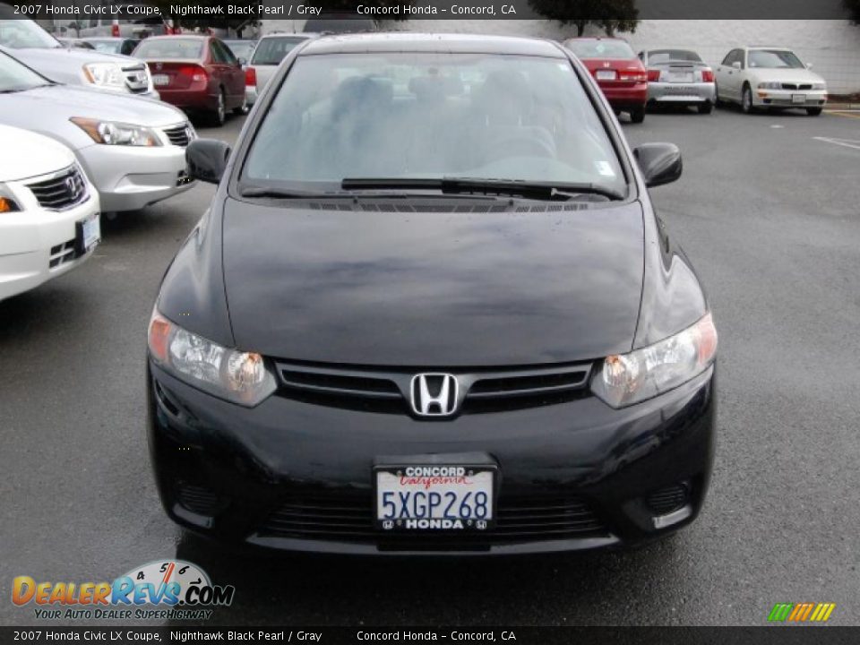2007 Honda Civic LX Coupe Nighthawk Black Pearl / Gray Photo #8