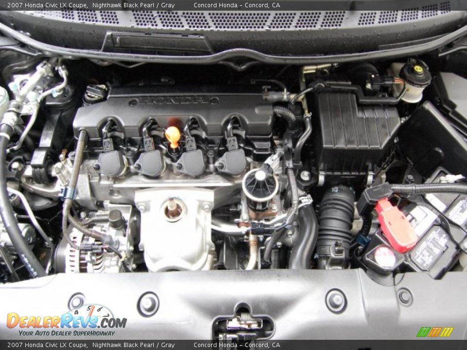 2007 Honda Civic LX Coupe Nighthawk Black Pearl / Gray Photo #9