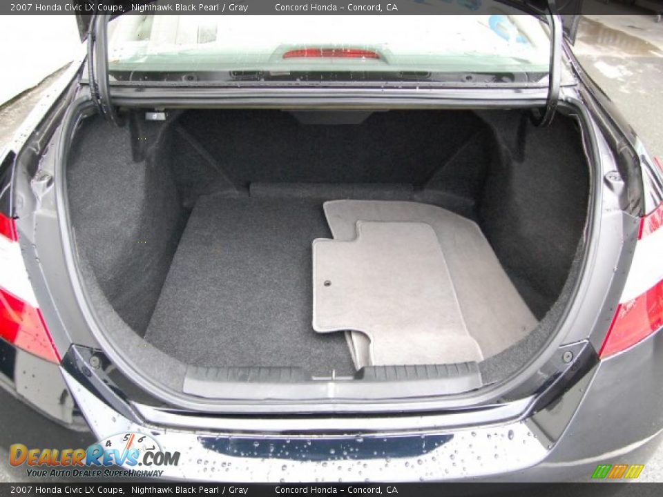 2007 Honda Civic LX Coupe Nighthawk Black Pearl / Gray Photo #10