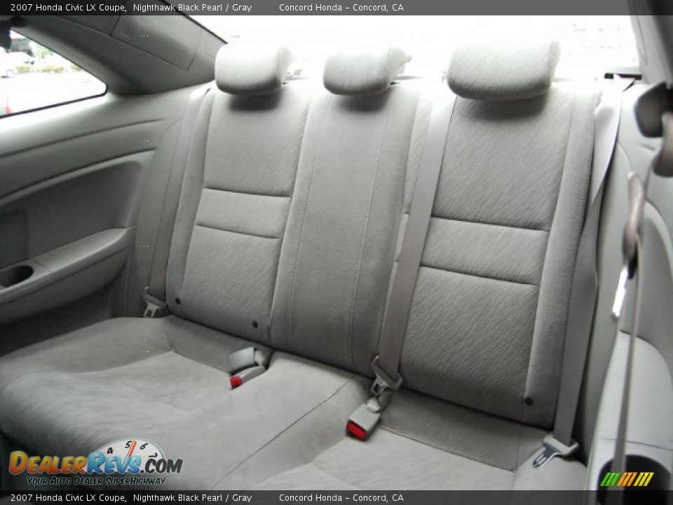 2007 Honda Civic LX Coupe Nighthawk Black Pearl / Gray Photo #11