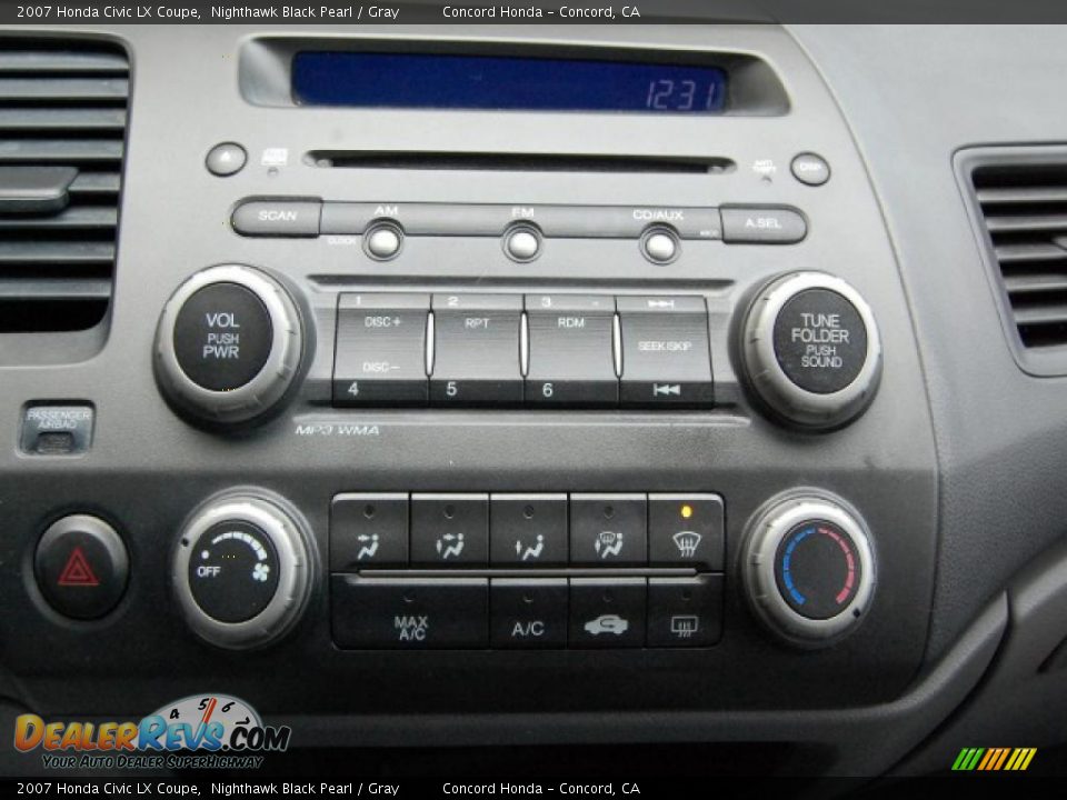 2007 Honda Civic LX Coupe Nighthawk Black Pearl / Gray Photo #13
