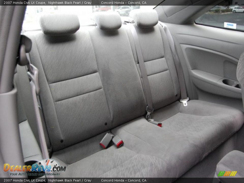 2007 Honda Civic LX Coupe Nighthawk Black Pearl / Gray Photo #15