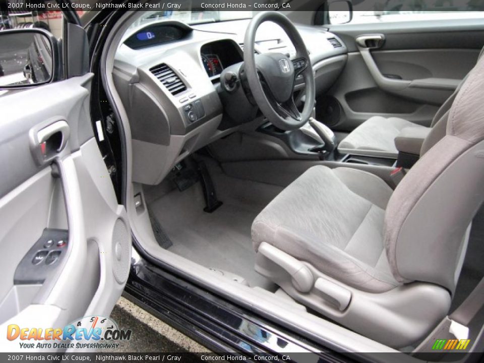 2007 Honda Civic LX Coupe Nighthawk Black Pearl / Gray Photo #16