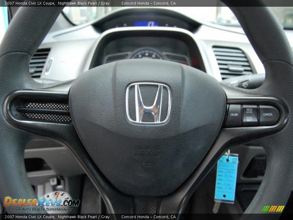 2007 Honda Civic LX Coupe Nighthawk Black Pearl / Gray Photo #20