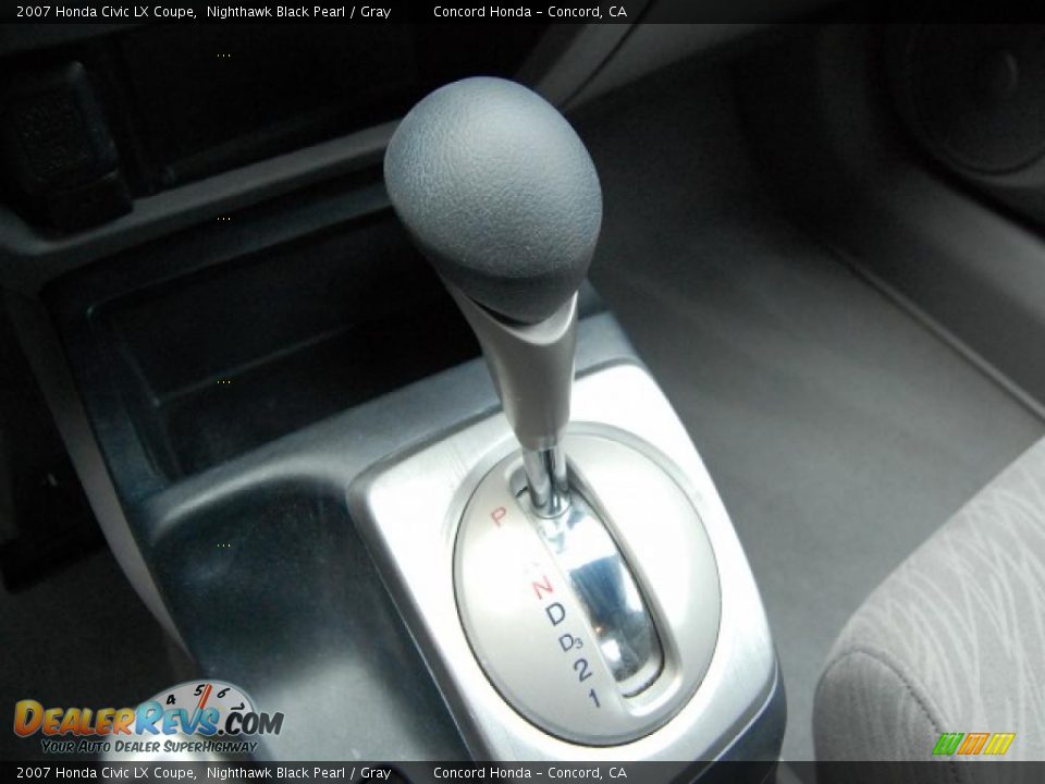 2007 Honda Civic LX Coupe Nighthawk Black Pearl / Gray Photo #21