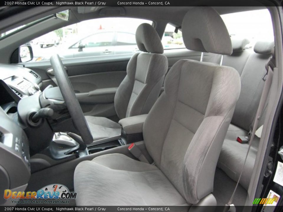 2007 Honda Civic LX Coupe Nighthawk Black Pearl / Gray Photo #22