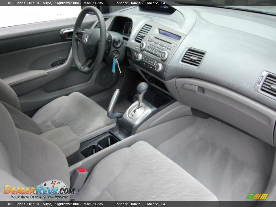 2007 Honda Civic LX Coupe Nighthawk Black Pearl / Gray Photo #23