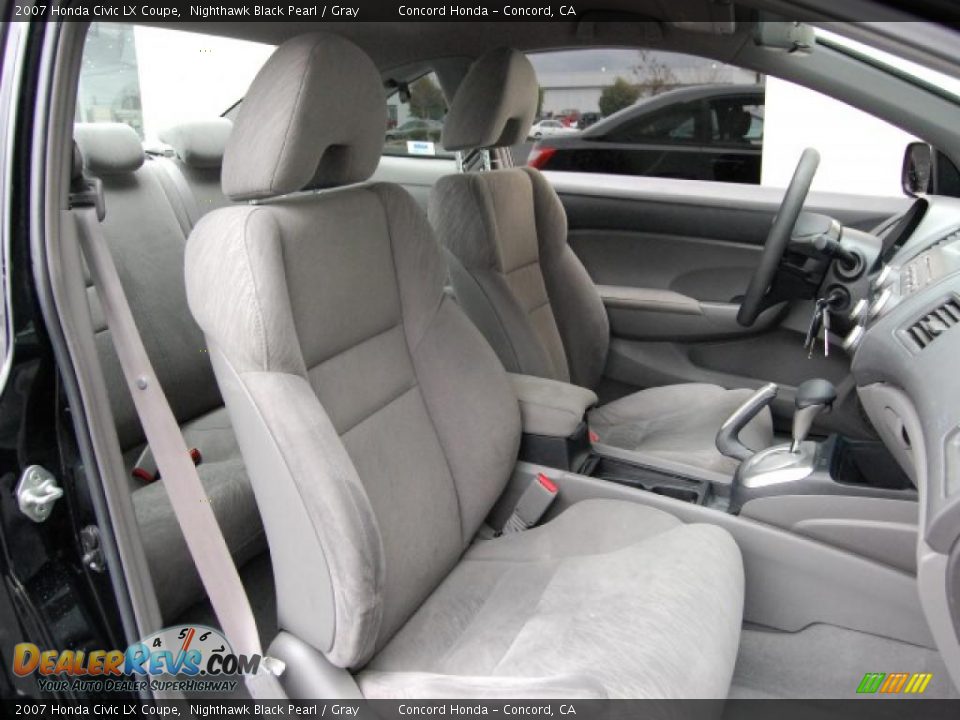 2007 Honda Civic LX Coupe Nighthawk Black Pearl / Gray Photo #25