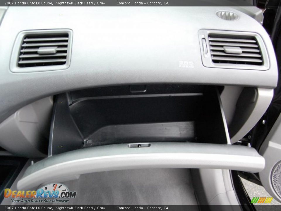 2007 Honda Civic LX Coupe Nighthawk Black Pearl / Gray Photo #26