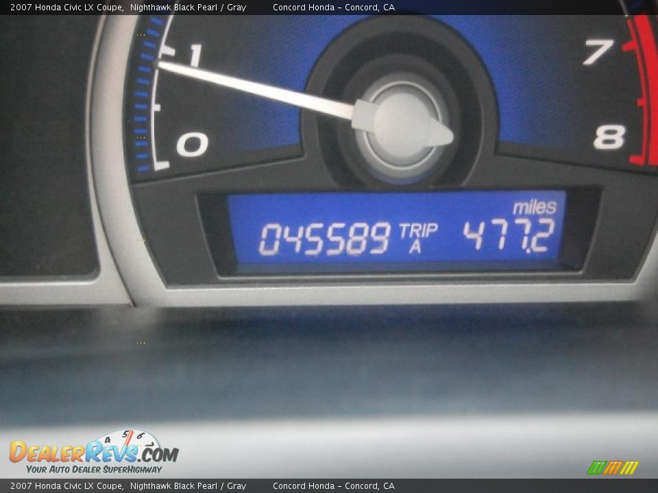 2007 Honda Civic LX Coupe Nighthawk Black Pearl / Gray Photo #27