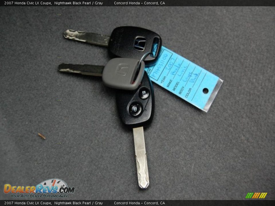 2007 Honda Civic LX Coupe Nighthawk Black Pearl / Gray Photo #28