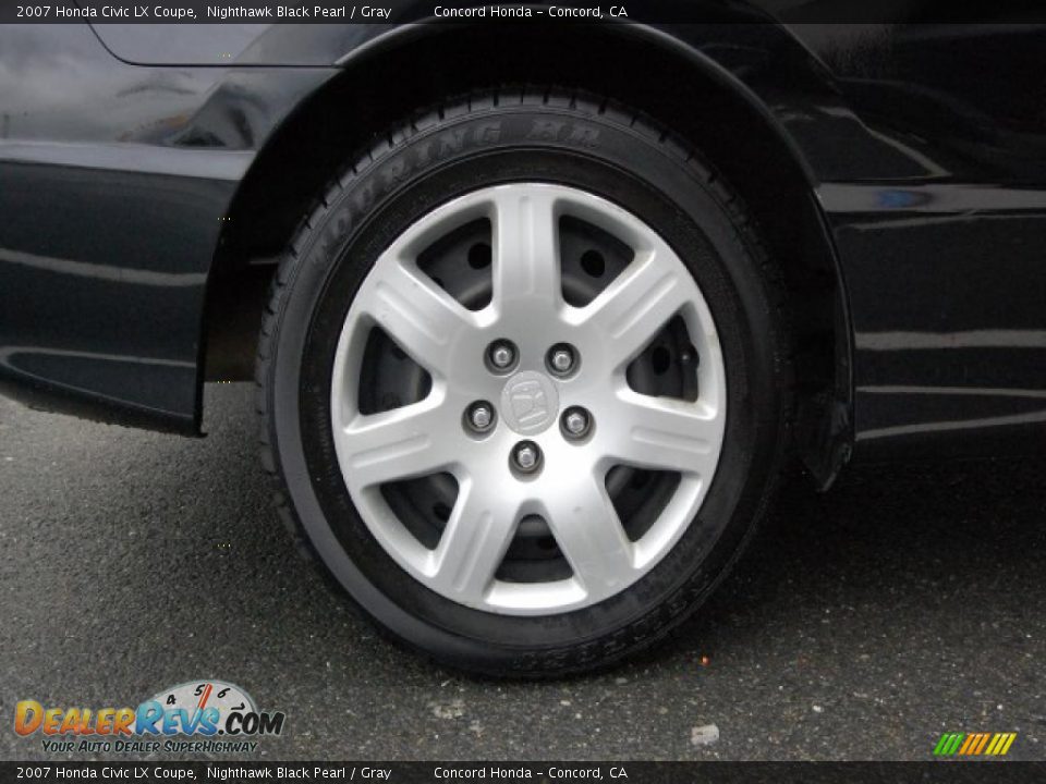 2007 Honda Civic LX Coupe Nighthawk Black Pearl / Gray Photo #30