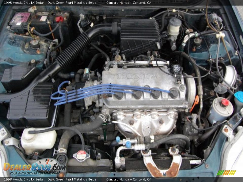 1998 Honda Civic LX Sedan Dark Green Pearl Metallic / Beige Photo #9