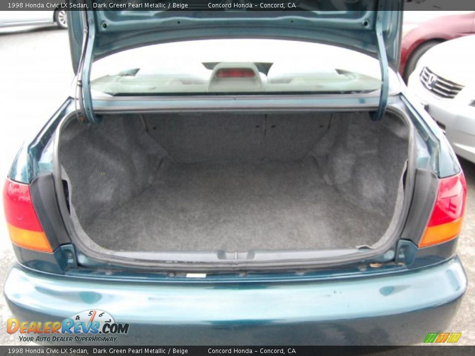1998 Honda Civic LX Sedan Dark Green Pearl Metallic / Beige Photo #10