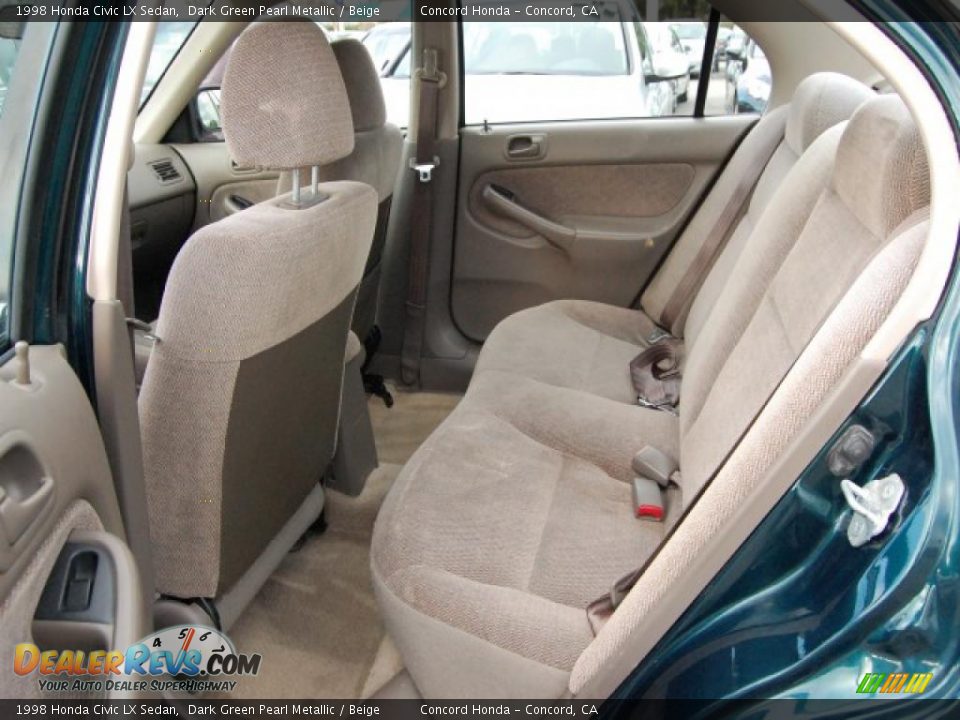 1998 Honda Civic LX Sedan Dark Green Pearl Metallic / Beige Photo #11