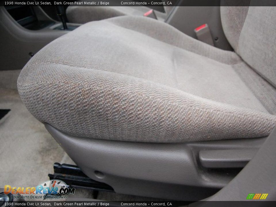 1998 Honda Civic LX Sedan Dark Green Pearl Metallic / Beige Photo #18