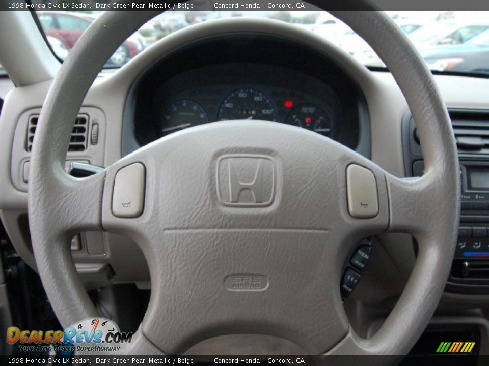 1998 Honda Civic LX Sedan Dark Green Pearl Metallic / Beige Photo #20