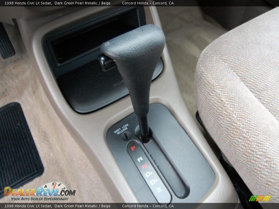1998 Honda Civic LX Sedan Dark Green Pearl Metallic / Beige Photo #21
