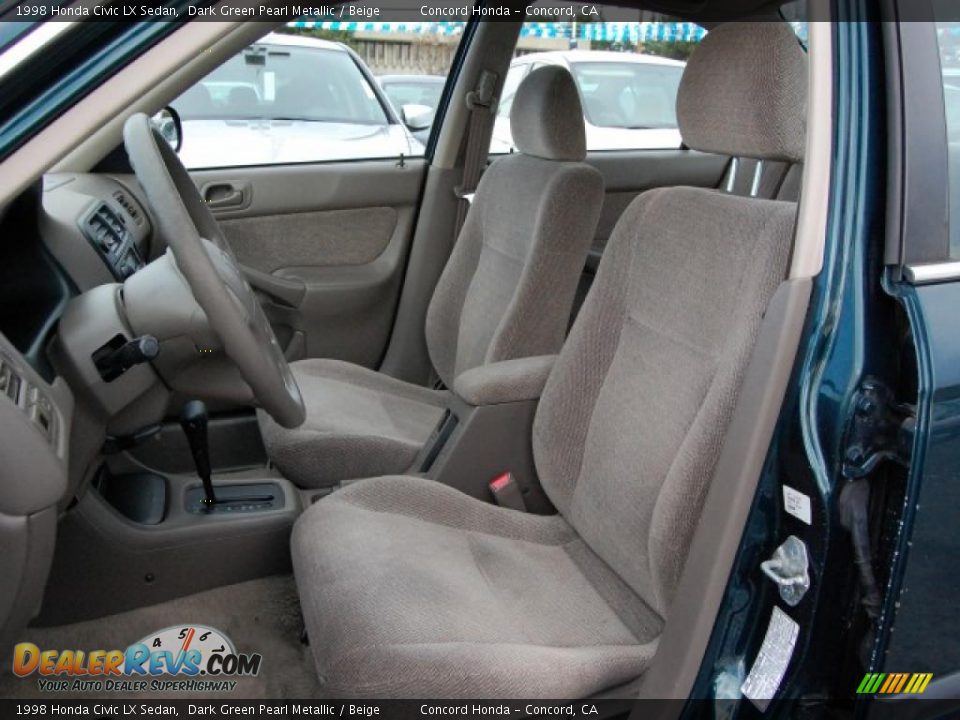 1998 Honda Civic LX Sedan Dark Green Pearl Metallic / Beige Photo #22