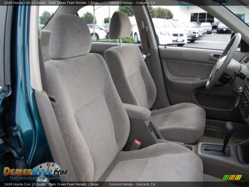 1998 Honda Civic LX Sedan Dark Green Pearl Metallic / Beige Photo #25