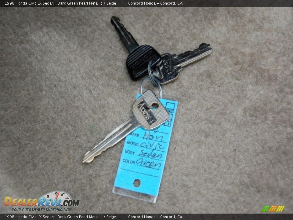 1998 Honda Civic LX Sedan Dark Green Pearl Metallic / Beige Photo #28