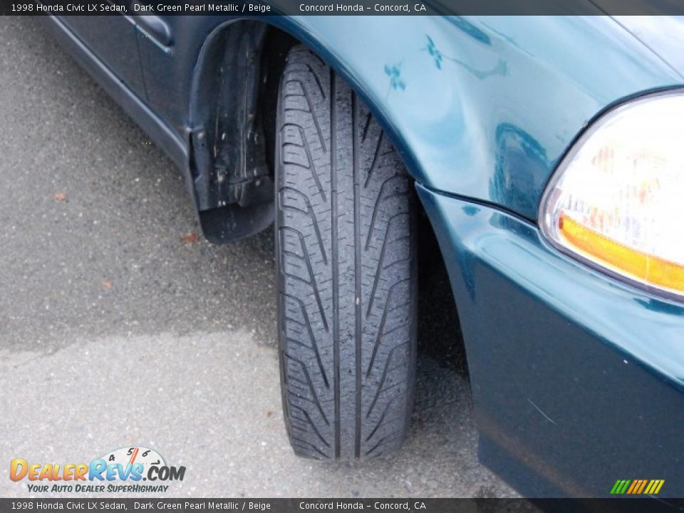 1998 Honda Civic LX Sedan Dark Green Pearl Metallic / Beige Photo #29