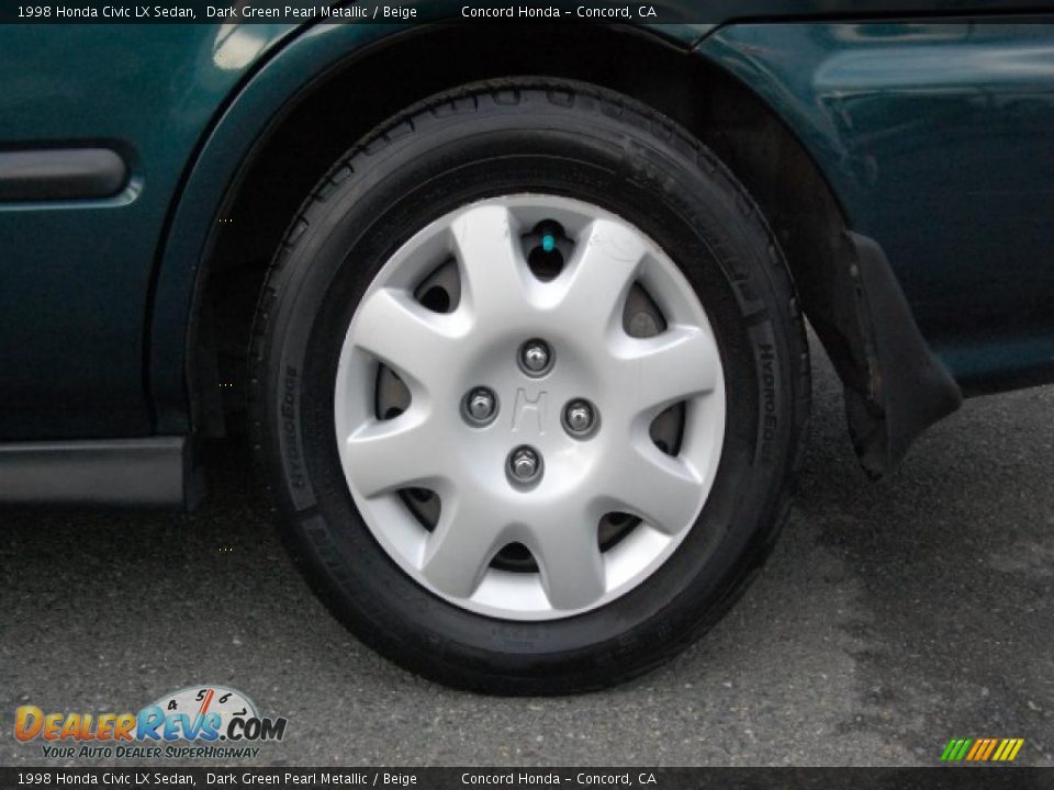 1998 Honda Civic LX Sedan Dark Green Pearl Metallic / Beige Photo #30
