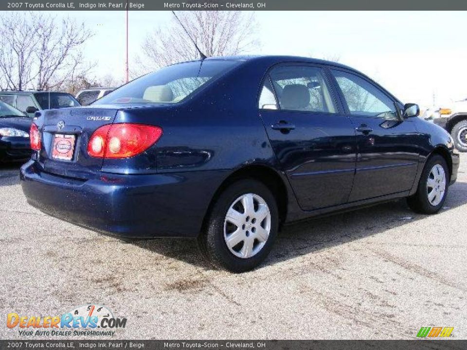2007 Toyota Corolla LE Indigo Ink Pearl / Beige Photo #3
