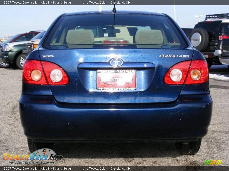 2007 Toyota Corolla LE Indigo Ink Pearl / Beige Photo #4
