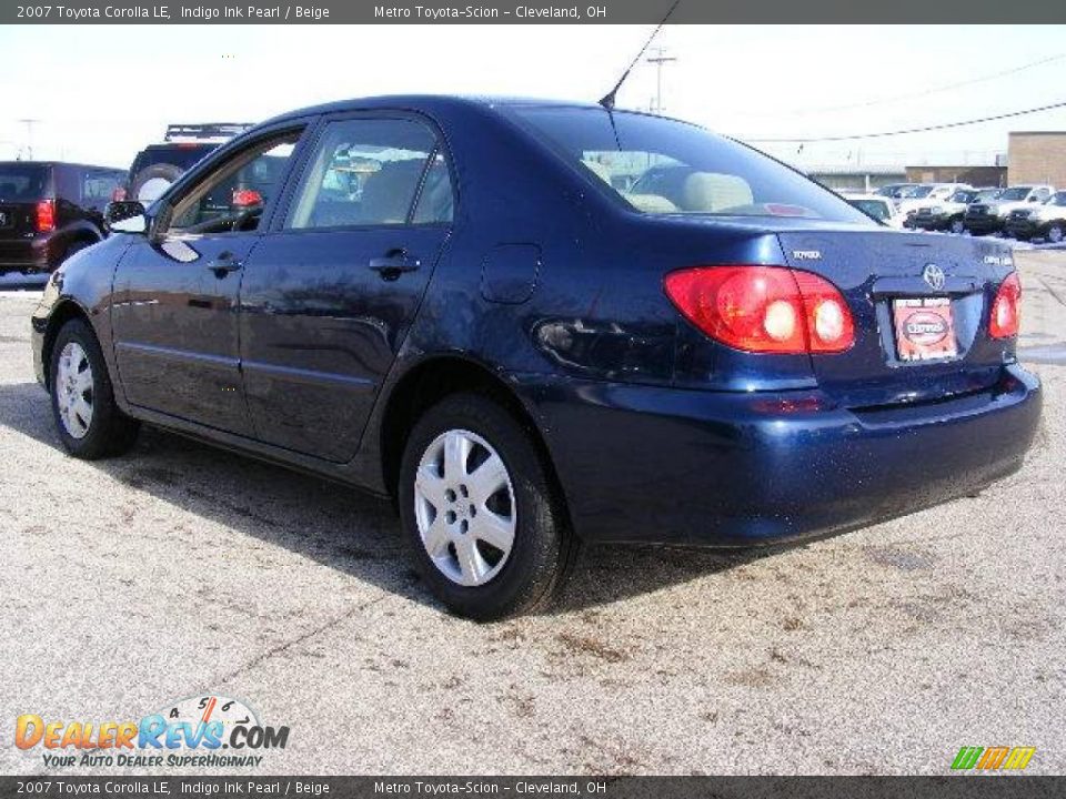 2007 Toyota Corolla LE Indigo Ink Pearl / Beige Photo #5