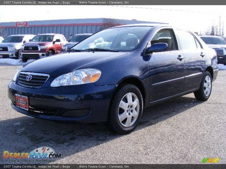 2007 Toyota Corolla LE Indigo Ink Pearl / Beige Photo #7