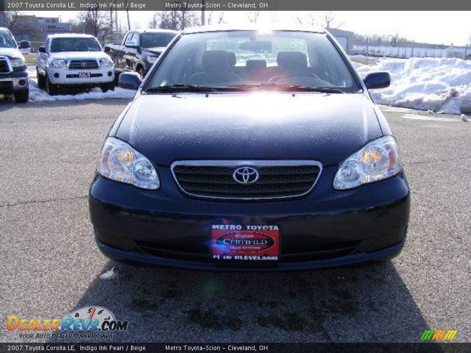 2007 Toyota Corolla LE Indigo Ink Pearl / Beige Photo #8