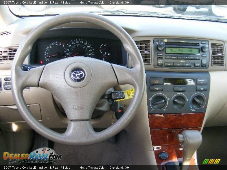 2007 Toyota Corolla LE Indigo Ink Pearl / Beige Photo #14