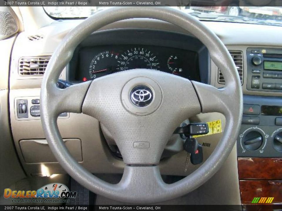 2007 Toyota Corolla LE Indigo Ink Pearl / Beige Photo #15