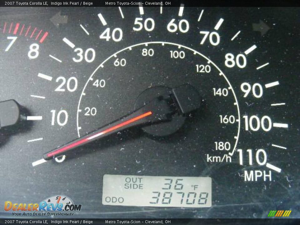 2007 Toyota Corolla LE Indigo Ink Pearl / Beige Photo #17