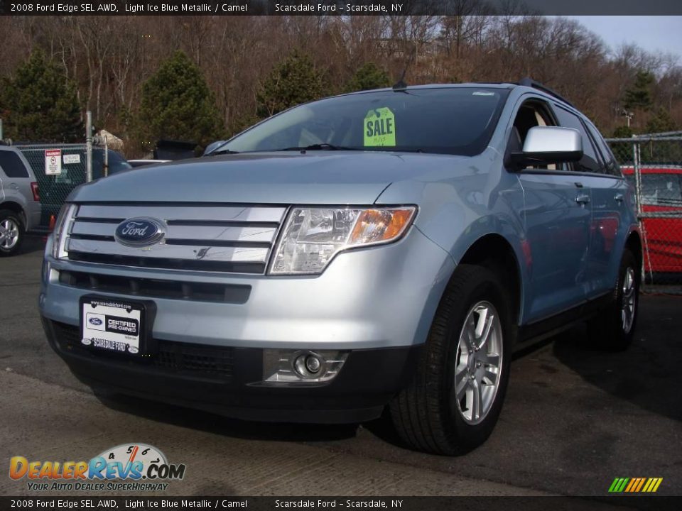 2008 Ford Edge SEL AWD Light Ice Blue Metallic / Camel Photo #1