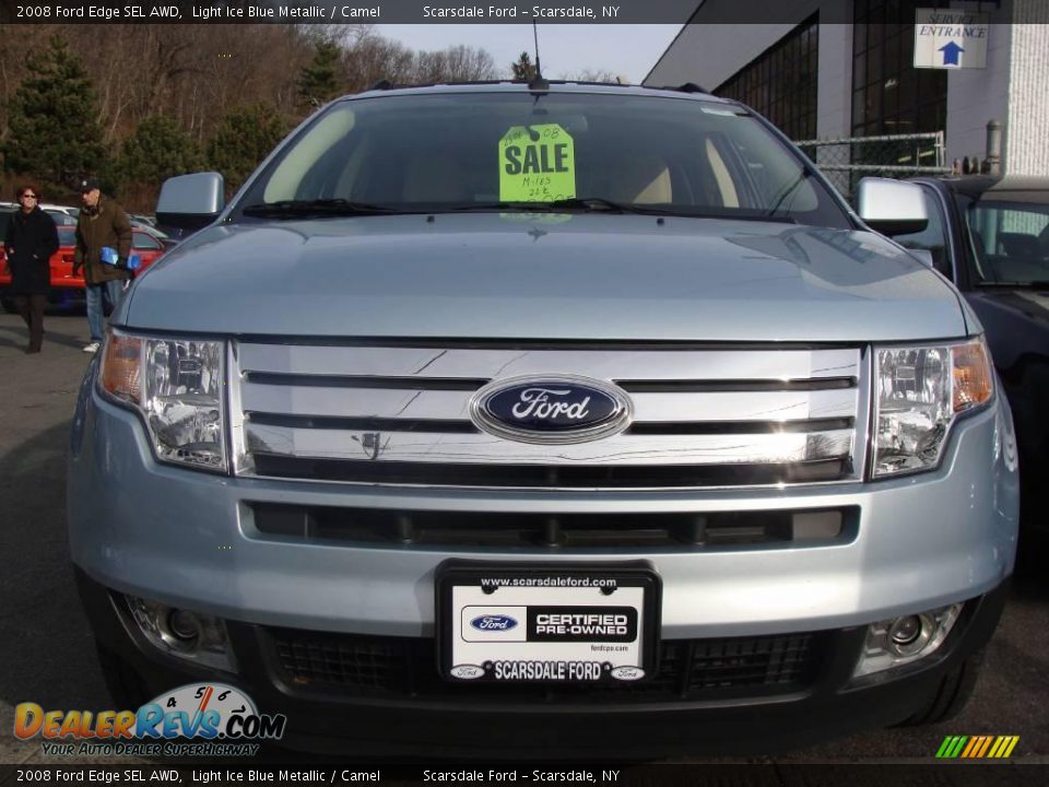 2008 Ford Edge SEL AWD Light Ice Blue Metallic / Camel Photo #2