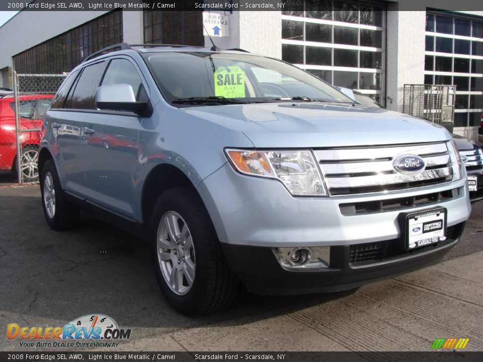 2008 Ford Edge SEL AWD Light Ice Blue Metallic / Camel Photo #3