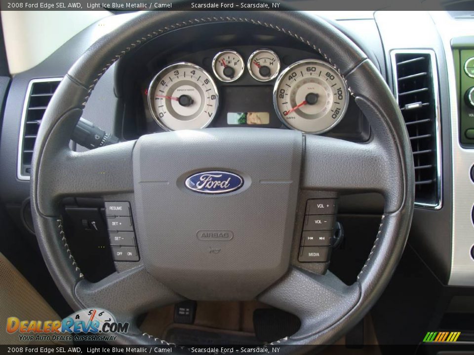 2008 Ford Edge SEL AWD Light Ice Blue Metallic / Camel Photo #20