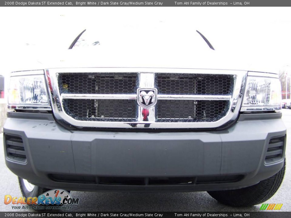 2008 Dodge Dakota ST Extended Cab Bright White / Dark Slate Gray/Medium Slate Gray Photo #3