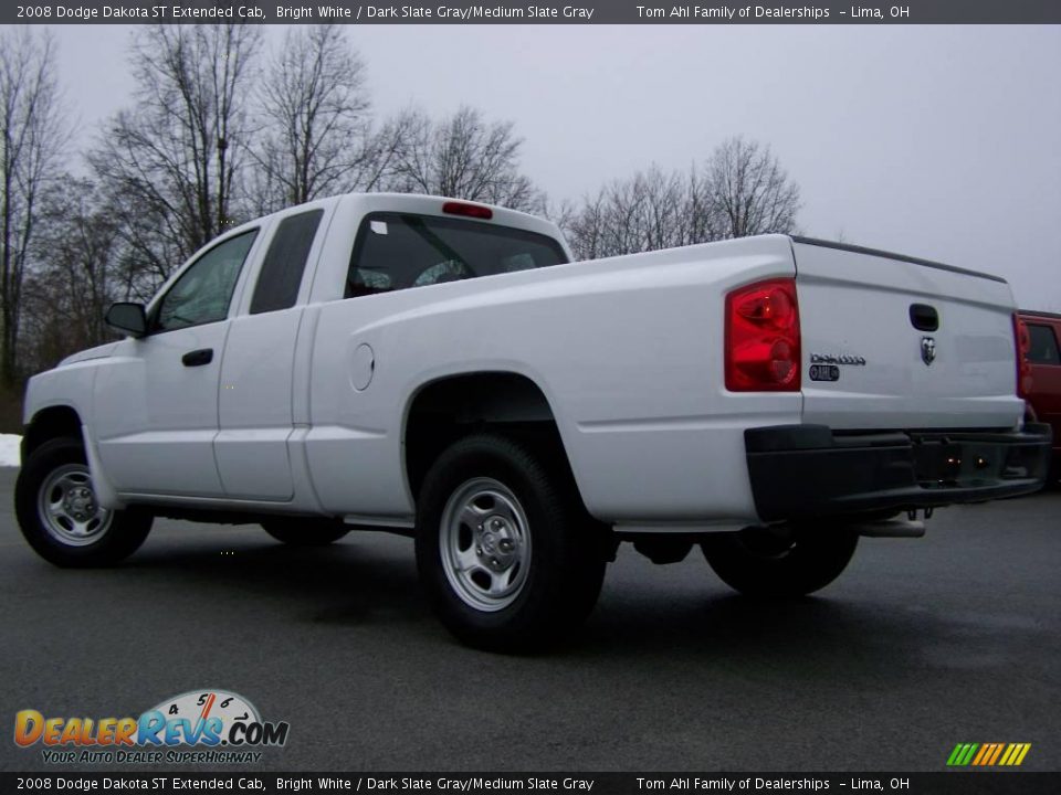 2008 Dodge Dakota ST Extended Cab Bright White / Dark Slate Gray/Medium Slate Gray Photo #4