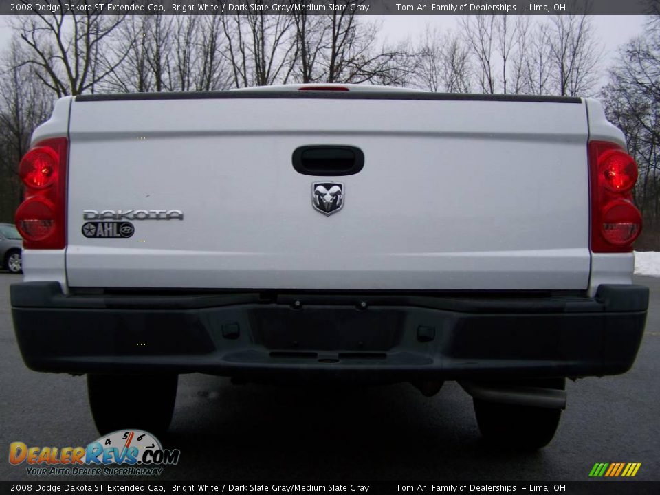 2008 Dodge Dakota ST Extended Cab Bright White / Dark Slate Gray/Medium Slate Gray Photo #6