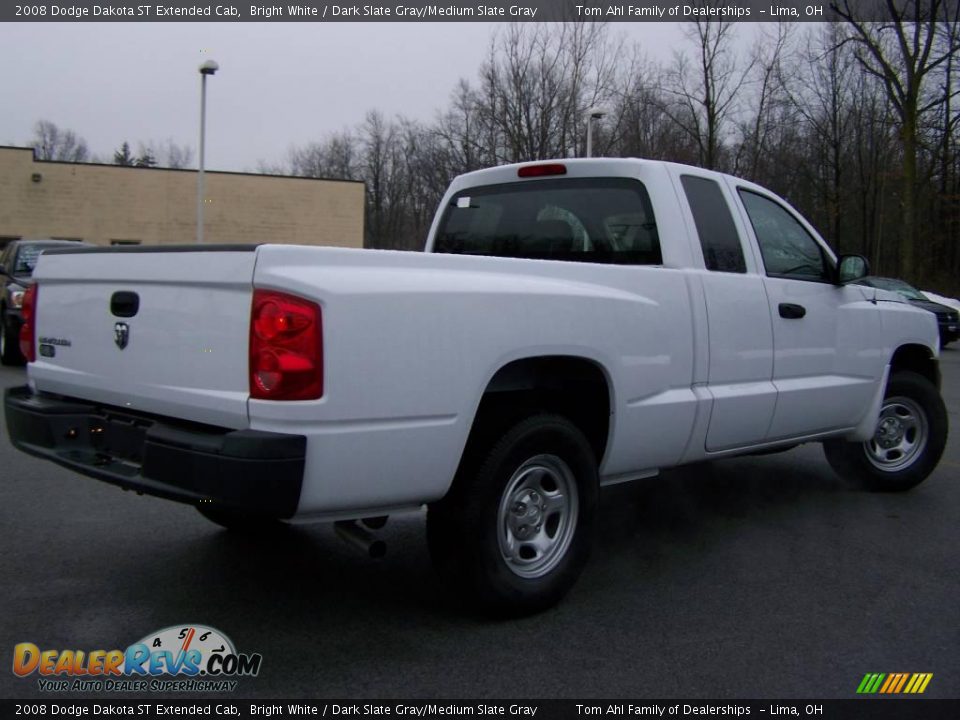 2008 Dodge Dakota ST Extended Cab Bright White / Dark Slate Gray/Medium Slate Gray Photo #8