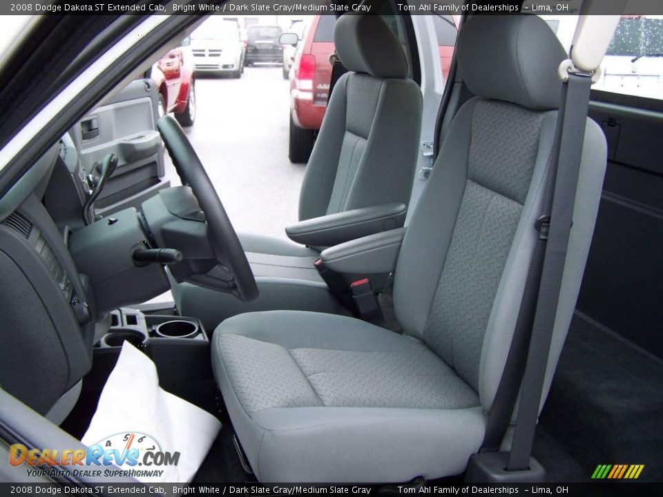 2008 Dodge Dakota ST Extended Cab Bright White / Dark Slate Gray/Medium Slate Gray Photo #10
