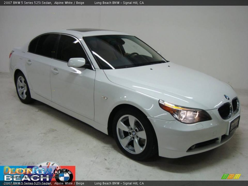 2007 BMW 5 Series 525i Sedan Alpine White / Beige Photo #1