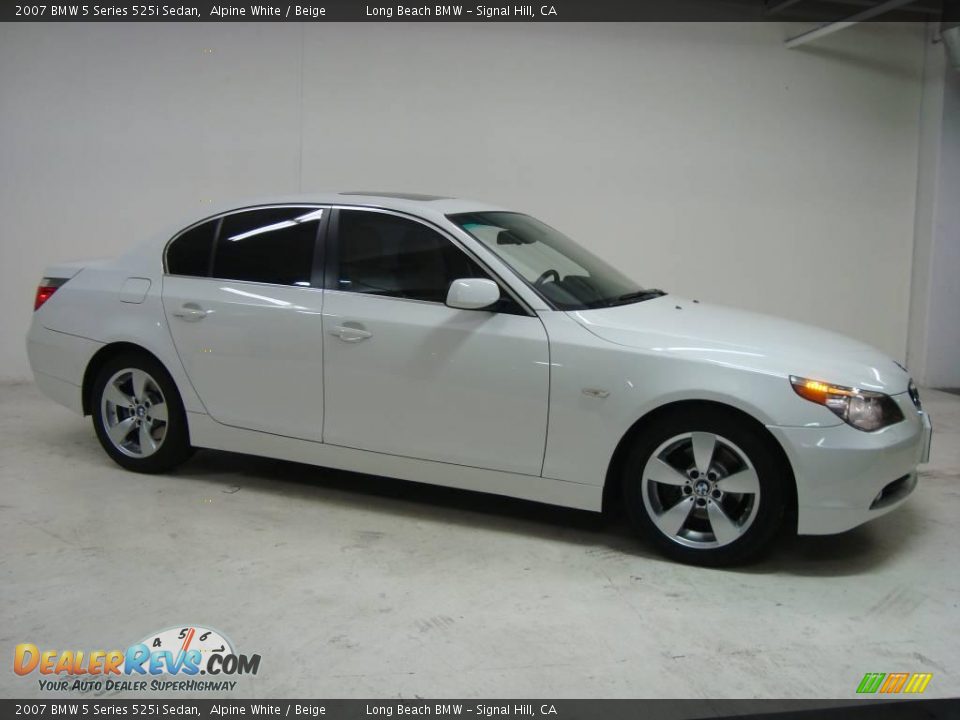 2007 BMW 5 Series 525i Sedan Alpine White / Beige Photo #2