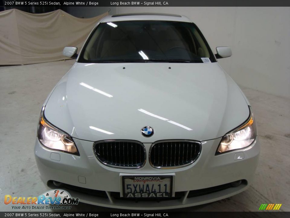 2007 BMW 5 Series 525i Sedan Alpine White / Beige Photo #5