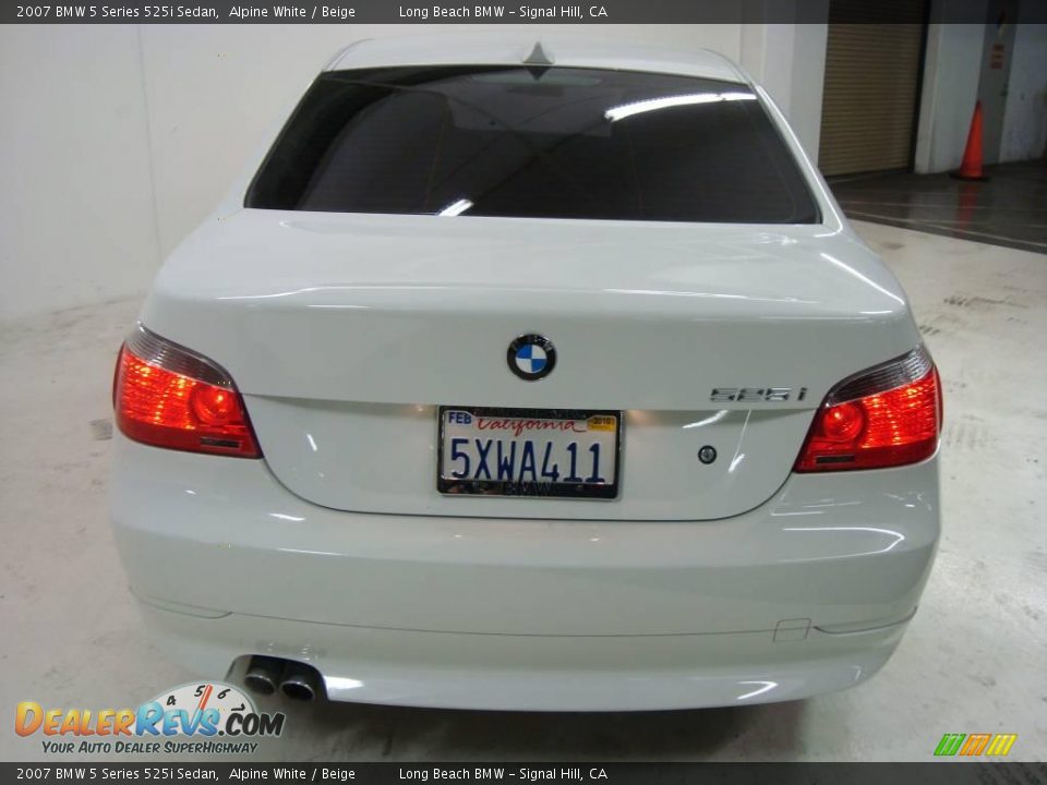 2007 BMW 5 Series 525i Sedan Alpine White / Beige Photo #7